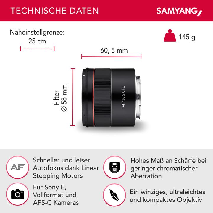 Image du produit Wiltec F2,8 (Sony E, APS-C / DX, Plein format)