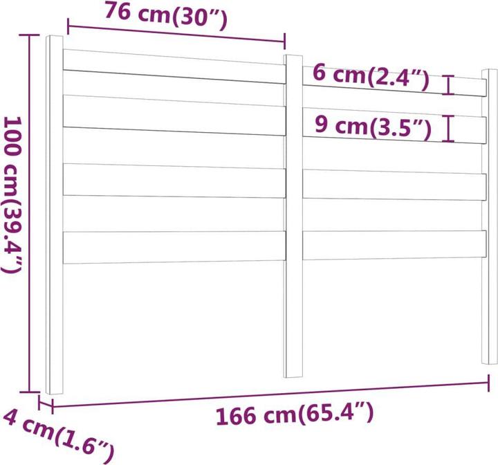 Actual product image VidaXL Bonar (166 x 4 x 100 cm)