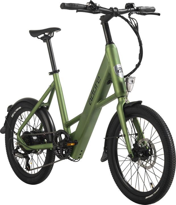 Adore E-Citybike 20" Alu Kompaktfahrrad C-200 Compact Bike Heckmotor 45NM / 10,4Ah Metallic-Grün (42 cm)