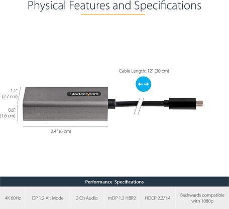 Actual product image StarTech USB C to mDP Adapter (USB-C, 30.60 cm)
