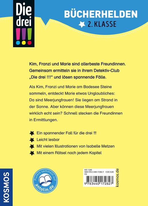 Image du produit Kosmos Die drei!!!, Bücherhelden 2. Klasse, Das Rätsel der Meerjungfrau (Allemand, Isabelle Metzen, Jule Ambach, 2022)