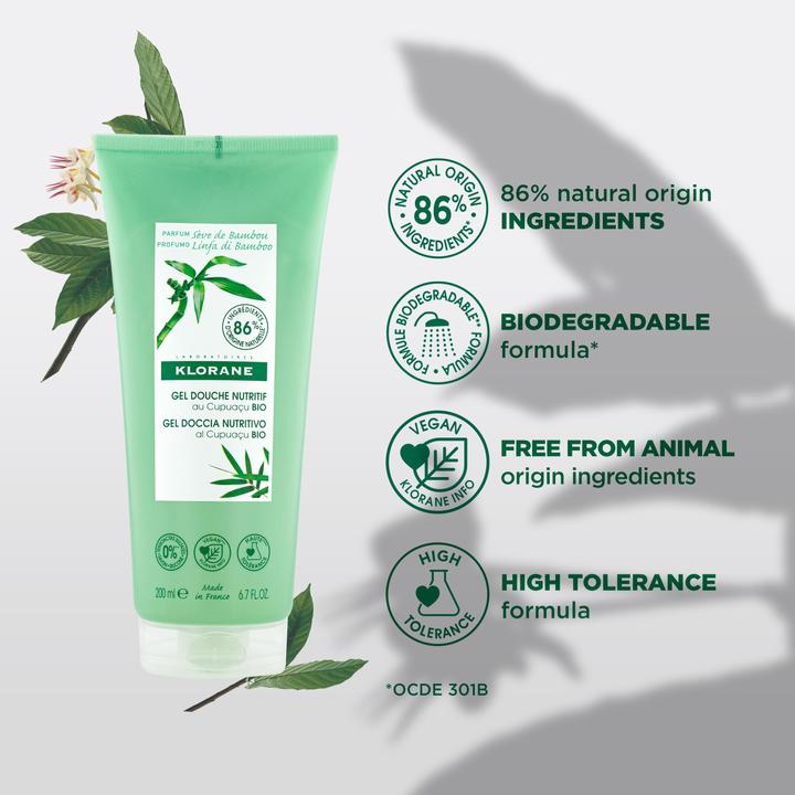 Image du produit Klorane Gel douche au jus de bambou (200 ml)