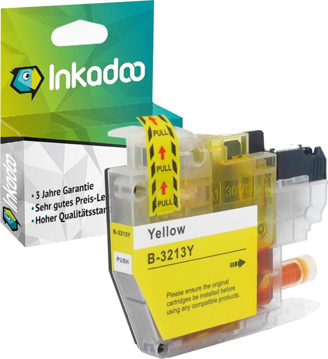Actual product image Inkadoo compatible ink cartridge as replacement for Brother LC-3213 suitable for Brother DCP-J 572 DCP-J 770 (Y)