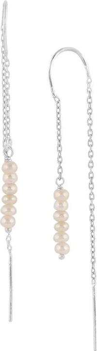 Protsaah Ohrringe Pearls Galore Threader Silber (92,5 % recyceltes Sterlingsilber und ethisch gewonnene Barockperlen)