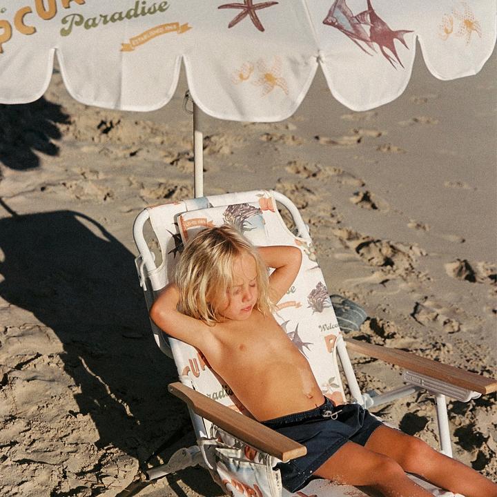 Actual product image Sunnylife Luxe Beach Chair Welcome to Paradise Chalk