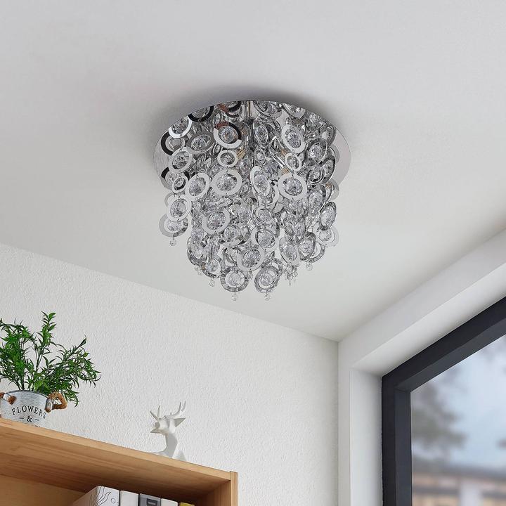 Produktbild Lindby Kisana Deckenleuchte, chrom, Ø 40 cm (40 cm)