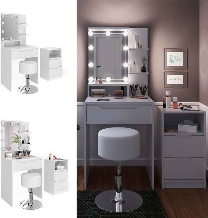 Produktbild Vicco Ruben mit Hocker und Beleuchtung (60 x 48 x 143 cm)