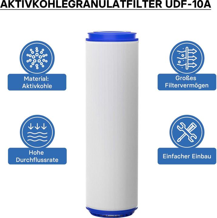 Produktbild Naturewater UDF-10A Aktivkohle Granulat 10" 254mm Wasserfilter Umkehrosmose