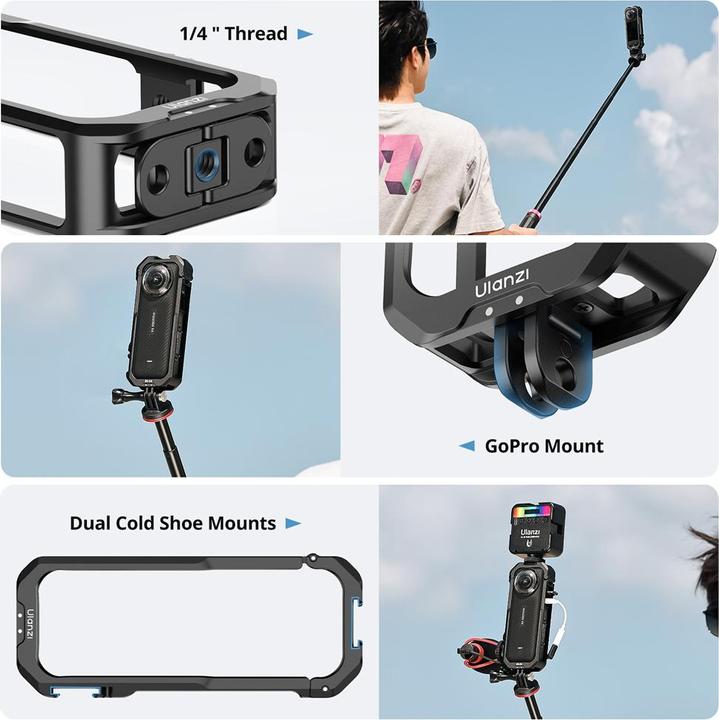 Actual product image Ulanzi IN 04 Mental Camera Cage for Insta360 X4