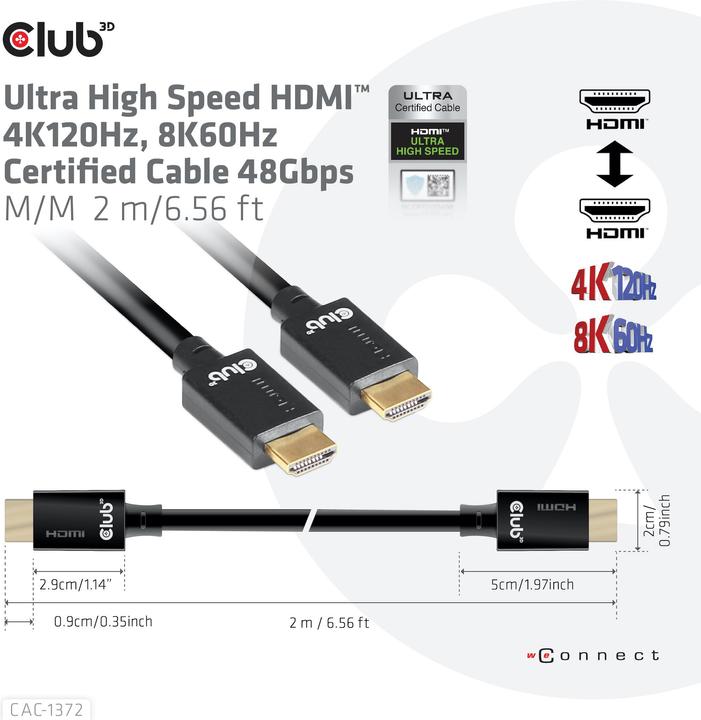 Actual product image Club 3D HDMI (Typ A) — HDMI (Typ A) (2 m, HDMI)