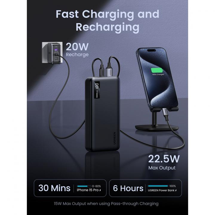 Produktbild Ugreen Two-Way Power Bank (20000 mAh, 20 W, 74 Wh)