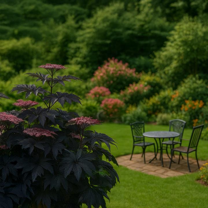 Produktbild Plant in a Box Sambucus nigra 'Black Lace' - 4er Set Holunder (25 cm)