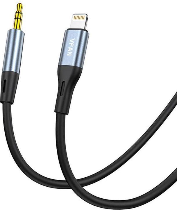 Produktbild Vipfan L05 Lightning to mini jack 3.5mm AUX cable, 1m (gray) (1 m, Lightning)