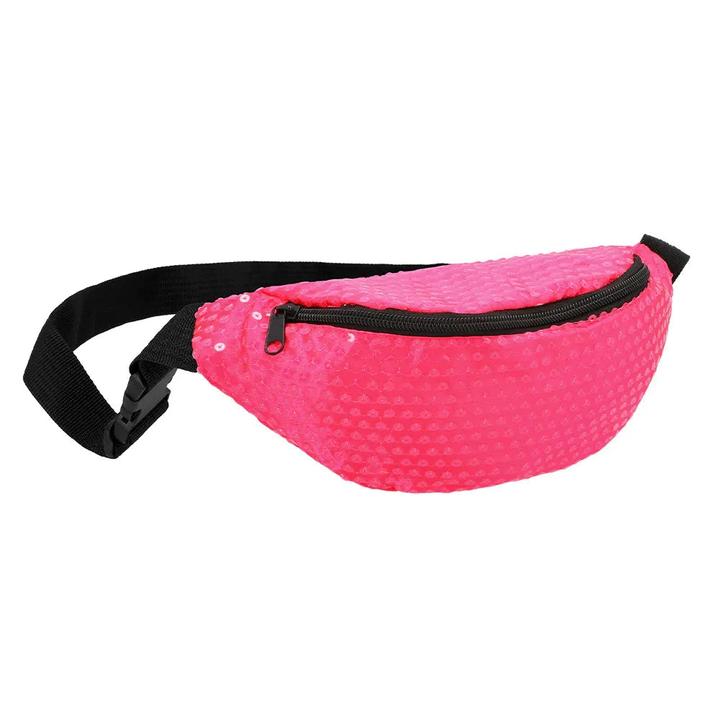 Actual product image Boland Bauchtasche Gürteltasche in Neon Pink mit Pailletten