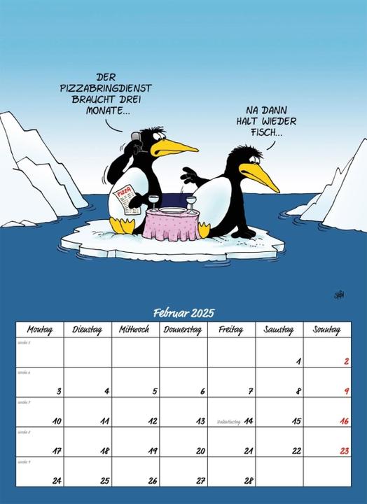 Produktbild Uli Stein Tierische Zeiten 2025: Monatskalender für die Wand (24 x 33 cm, Deutsch)