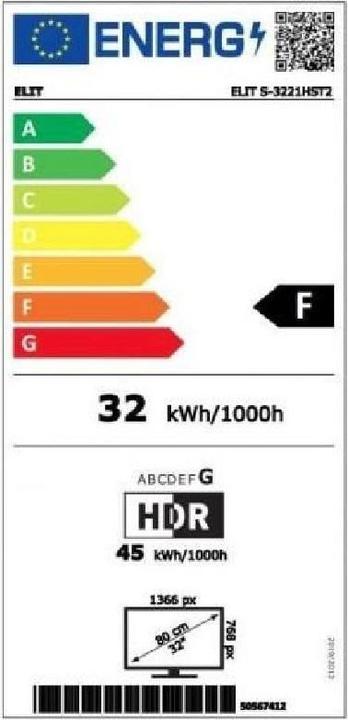 Energy Label Elit Elite S-3221HST2 (32", LED)