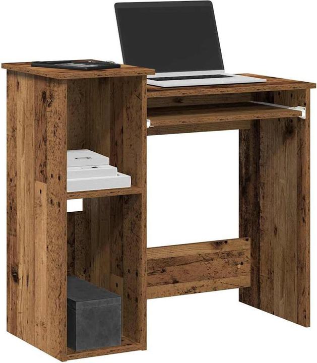 Actual product image VidaXL Desk with shelf in reclaimed wood look 84x40x78cm wood-based office desk
