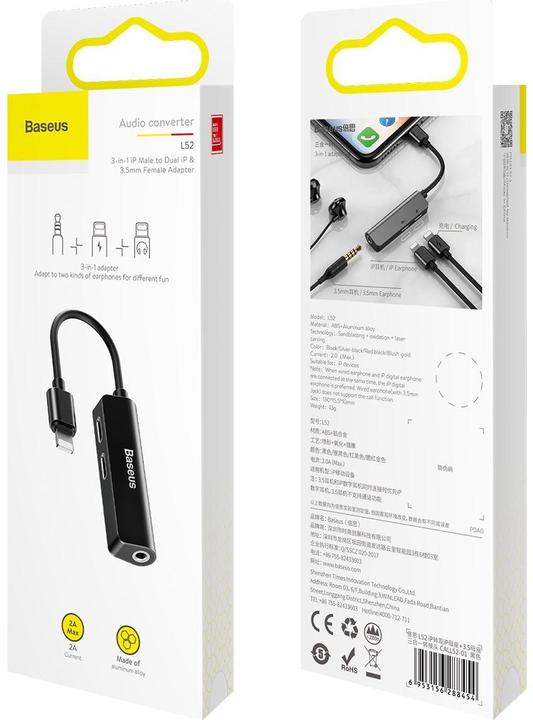 Immagine prodotto Baseus Adattatore L52 3 in 1 (Lightning, Jack da 3.5mm)