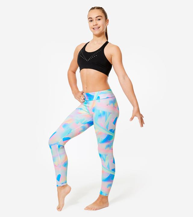 Actual product image Domyos Gymnastikhose Mädchen hohe Taille - weiss (130 C)