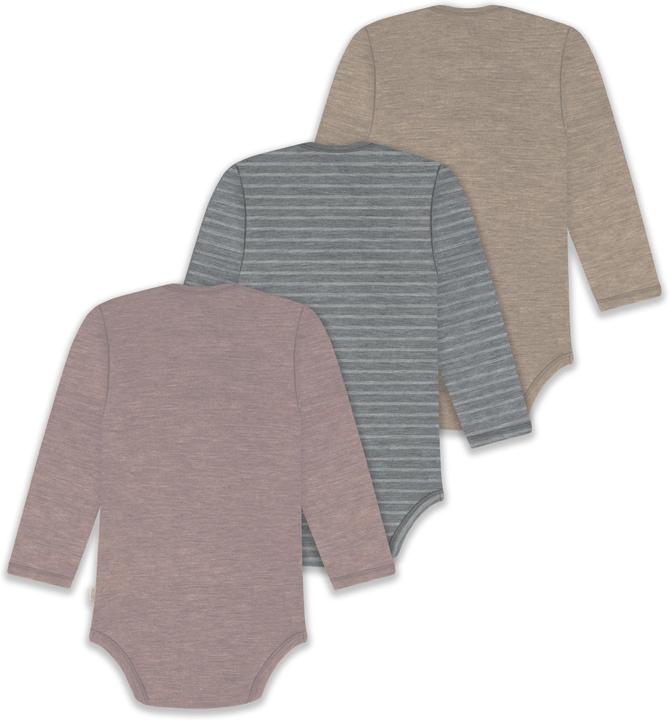 Image du produit Normani Lot de 3 Body Mérinos Bébé manches longues "Auckland" - 9383 (62)