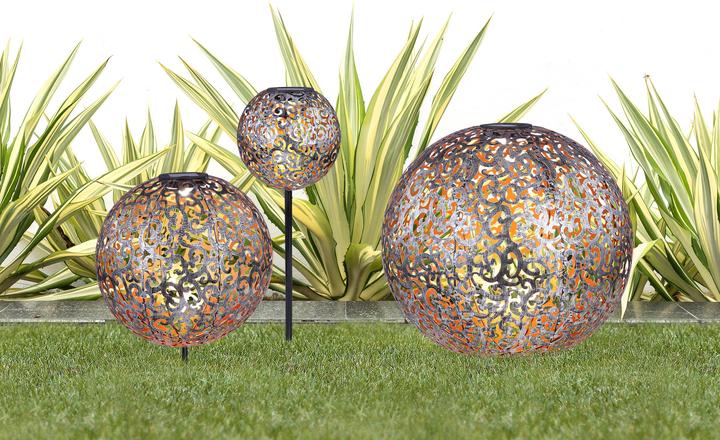 Actual product image Globo Solar Light Metal Silver 1xled (IP44)
