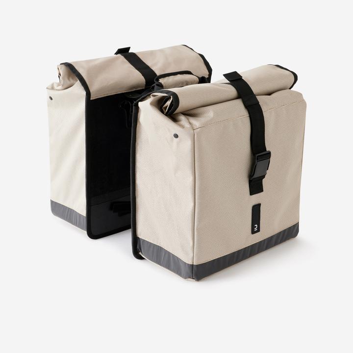 Image du produit Decathlon Sacoche de vélo double 500 2 × 20 litres beige (40 l, Sacoches)
