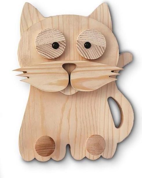Produktbild Luka Zajc Design CAT-3980134 - Animal Kingdom Holzkleiderhaken Katze