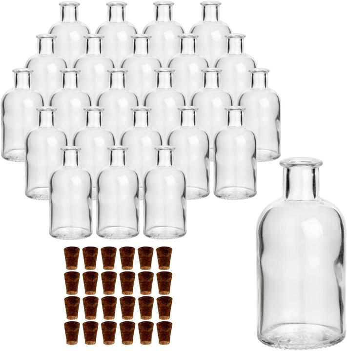 Produktbild Gouveo 24er-Set Kleine Apothekerflaschen mit Korken (24 Stk., 0.10 l)