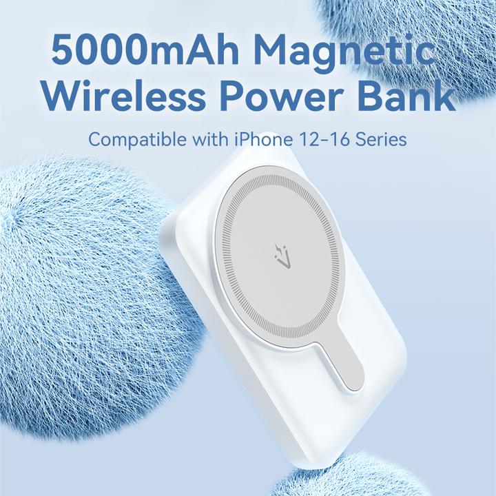 Immagine prodotto Vention 5000mAh Magnetic Wireless Power Bank (USB-C + USB-C + Wireless) 20W Pink Light Indicator Display Typ (5000 mAh, 20 W, 18.50 Wh)