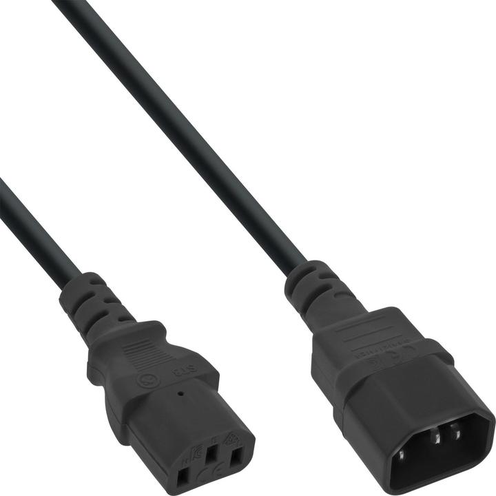 Produktbild InLine 55er Bulk-Pack ® Kaltgeräteverlängerung, C13 auf C14, schwarz, 1m (1 m)