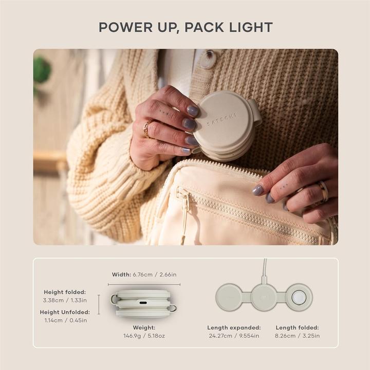 Immagine prodotto Satechi Caricabatterie wireless OntheGo 3-in-1 con Qi2 (15 W)