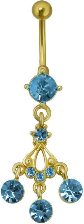 Produktbild Bijouteria Bauchpiercing (Chirurgenstahl 316L, Kristall, Messing, PVD Beschichtung (goldfarbig))