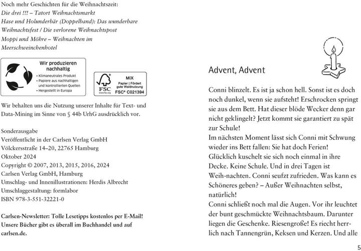 Produktbild Conni Erzählbände: Conni und das ganz spezielle Weihnachtsfest (Deutsch, Julia Boehme, Herdis Albrecht, 2024)