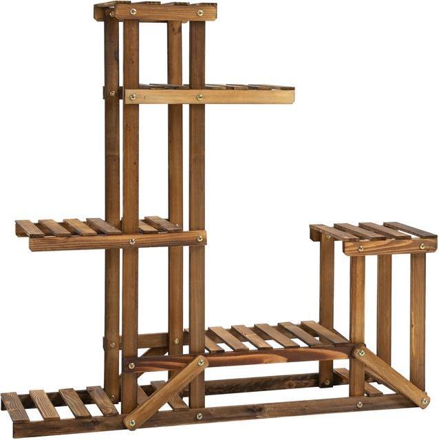 Immagine prodotto Swisshandel24 Scaffale per piante Supporto per fiori Legno massiccio 6 livelli Scaffale per fiori a quattro
