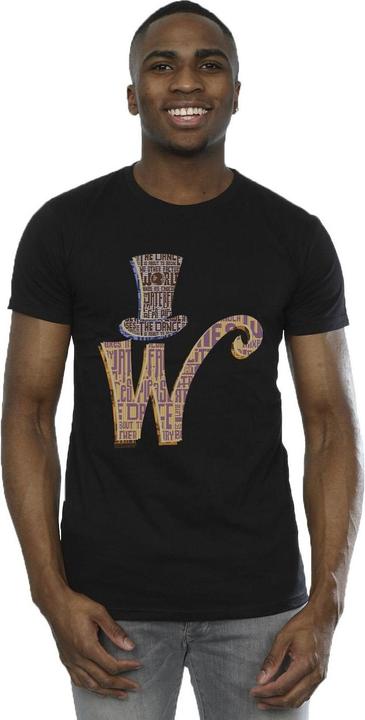 Actual product image Willy Wonka & the Chocolate Factory Mens W Logo Hat T-Shirt (3XL)