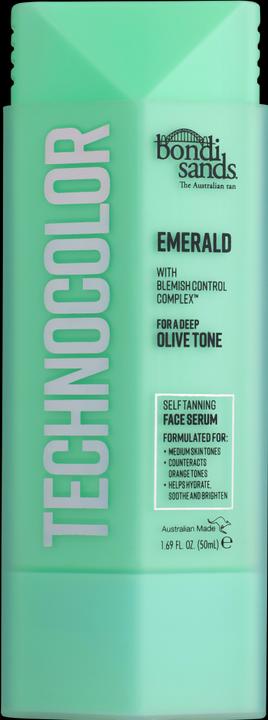 Actual product image Bondi Sands Technocolor Emerald Self-Tanning Face Serum Easy Application Streak Free Tan Enriched wi (Self tanning serum, 50 ml)