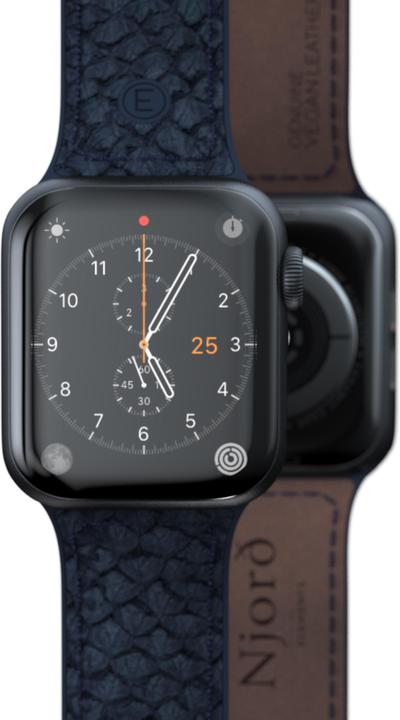 Actual product image Njord Vatn Watch Strap For (45 mm, 44 mm, Vegan Leather, Silicone, Vegan salmon leather)