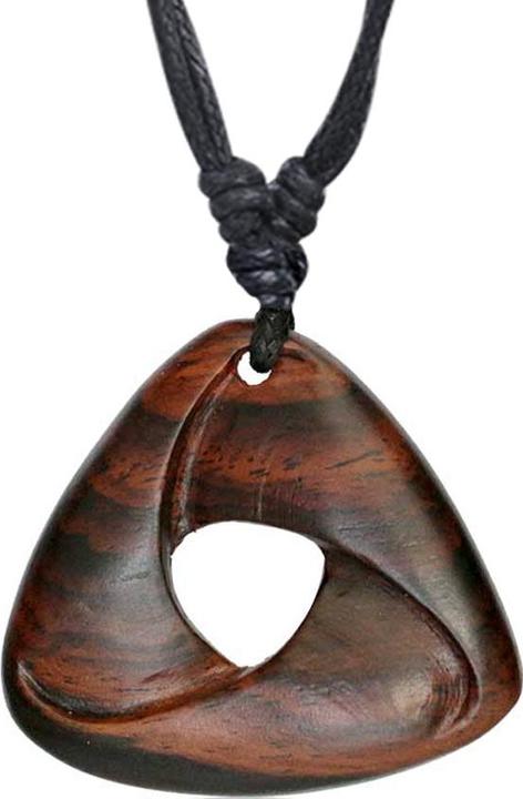 Produktbild Star Piercing Halskette schwarz Anhänger Stammes Wirbel aus Narra Holz (Organisch, ohne Messing)