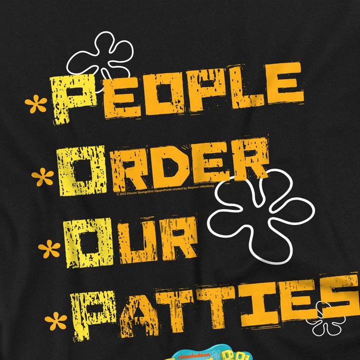 Actual product image Spongebob Squarepants Mens People Order Our Patties T-Shirt (S)