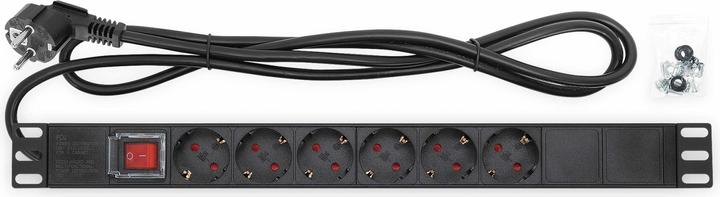 Actual product image Intellinet 19" 6-way socket strip / PDU, protective contact, 1 U