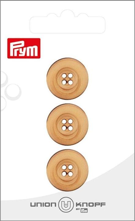 Actual product image Prym Buttons 4-hole 18 mm, 3 pieces, beige