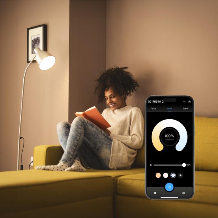 Actual product image Hama Smart LED lamp, Matter, E27, retro, filament ST64, RGBW, dimmable, with app (E27, 4.90 W, 470 lm, 1 x, F)