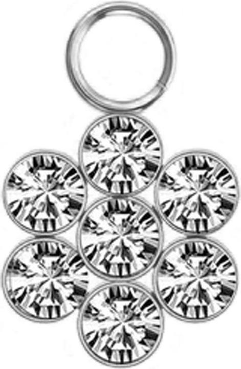 Immagine prodotto Star Piercing Anhänger silber Blume sieben Kristalle silber (senza ottone, Acciaio chirurgico 316L)