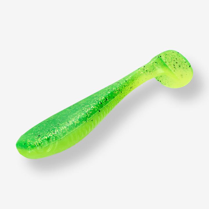 Image du produit Caperlan Leurre souple pêche YUBARI FAT SHAD avec Attractant Vert Fluo (11 cm)