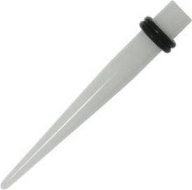 Produktbild Hermex 20mm Ohr Plug Expander Dehnungsstecker Piercing aus Weissen Bioplastik - Weiss (Acryl, Silikon)