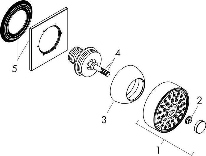 Image du produit hansgrohe douche d'appoint 1 jet rosette carrée (1 Types de jets, 5 l/min)