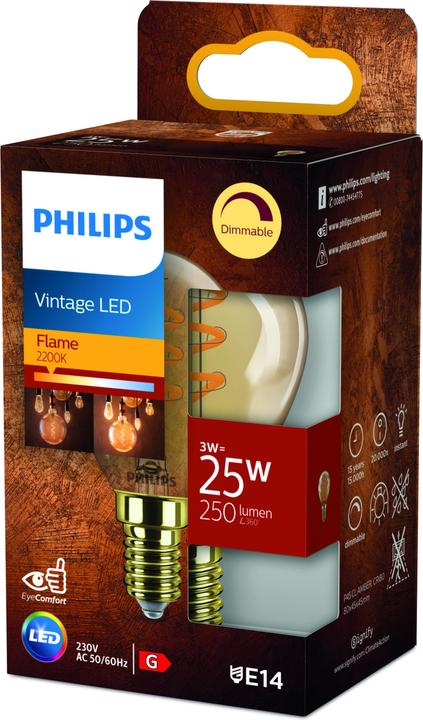Actual product image Philips Amber (E14, 3 W, 250 lm, 1 x, E)