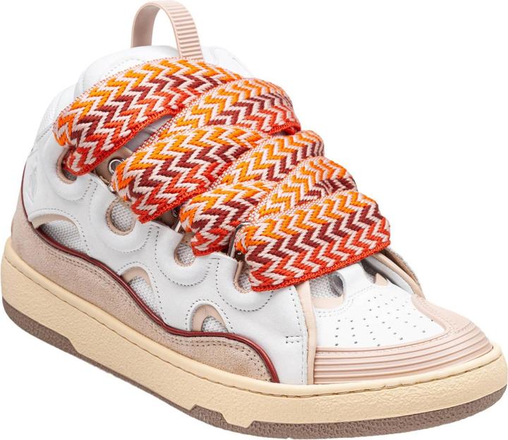 Actual product image Lanvin curb sneakers in white and peach leather (37)