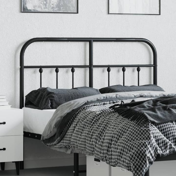 Produktbild VidaXL Kopfteil Metall Schwarz 120 cm, Farbe: Schwarz, Material (125 x 3 x 100 cm)