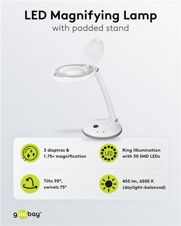 Produktbild Goobay LED-Stand-Lupenleuchte (450 lm)